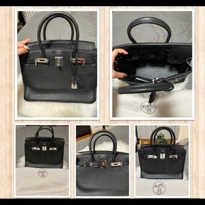 Black 30cm Bag Silver Hardware